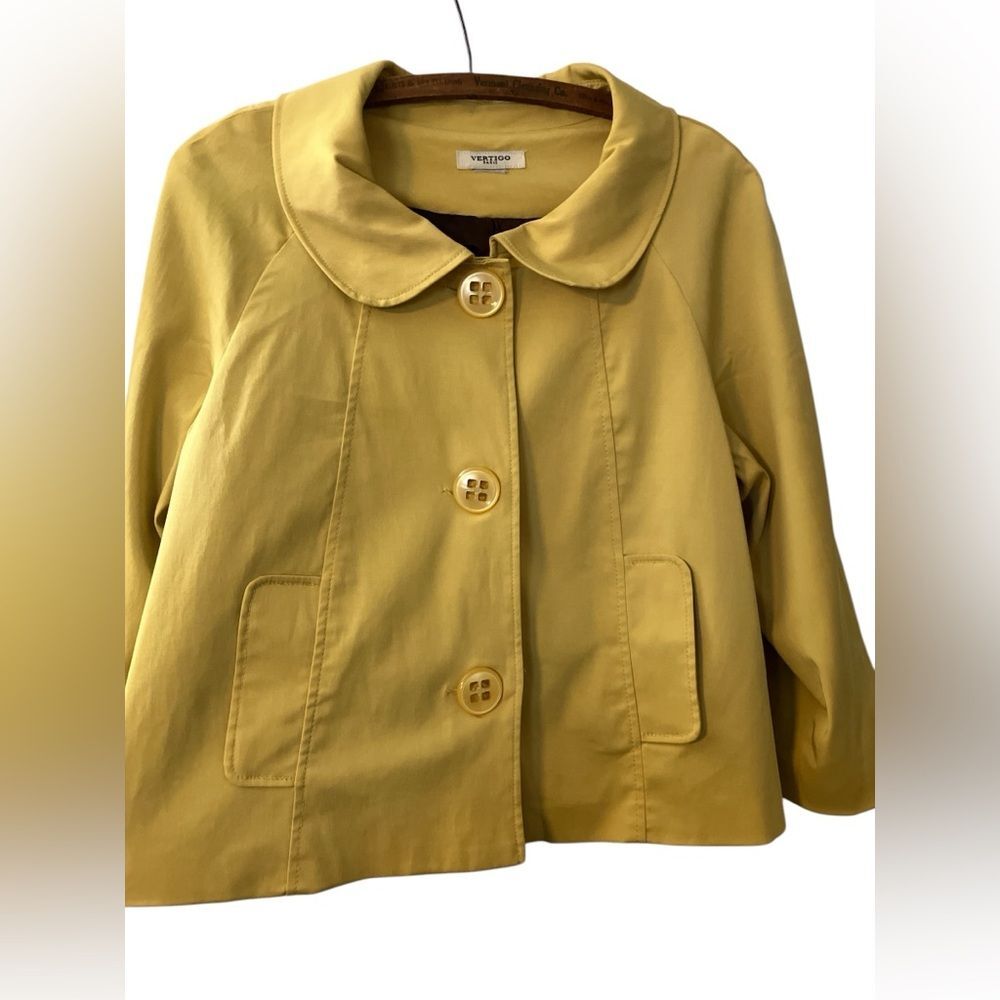 Vertigo Paris Yellow Cropped Button Jacket